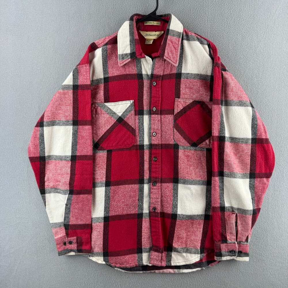 Vintage Big Mac St Johns Bay Flannel Shirt Mens Large Tall Cotton Made in USA